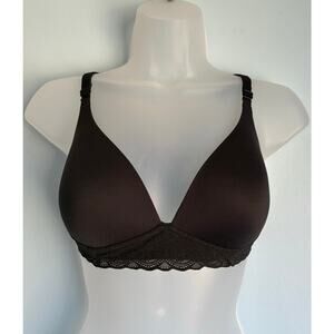 Warners Wireless Lace Bra Black 36A